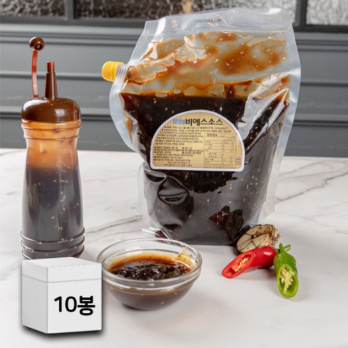 유니푸드 비에스 소스 2kg x 10봉 대용량 햄버거 불고기양념 떡갈비만들기